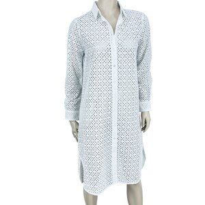 Yest Giulietta Long White Cotton Eyelet Lace Blouse 6